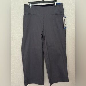 S.C. & CO. women's tummy control pull-on capri pants pinstripe size L - NWT
